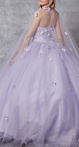 COPY - Lilac strapless quencenara pageant prom wedding ball gown - Picture 6 of 8